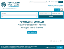 Tablet Screenshot of porthlevenholidays.co.uk